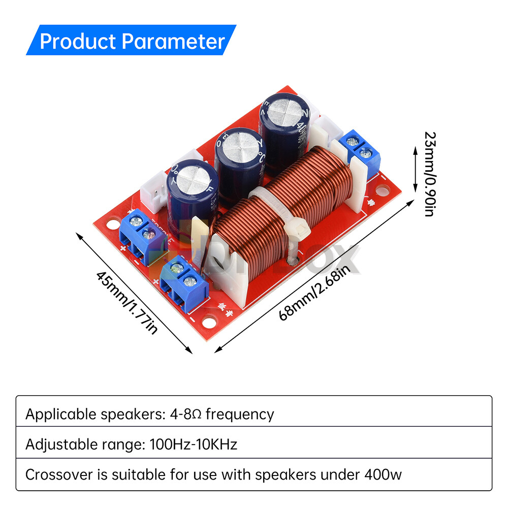 100Hz-10KHz Adjustable Speaker Frequency Divider Audio Crossover Board 2 Way