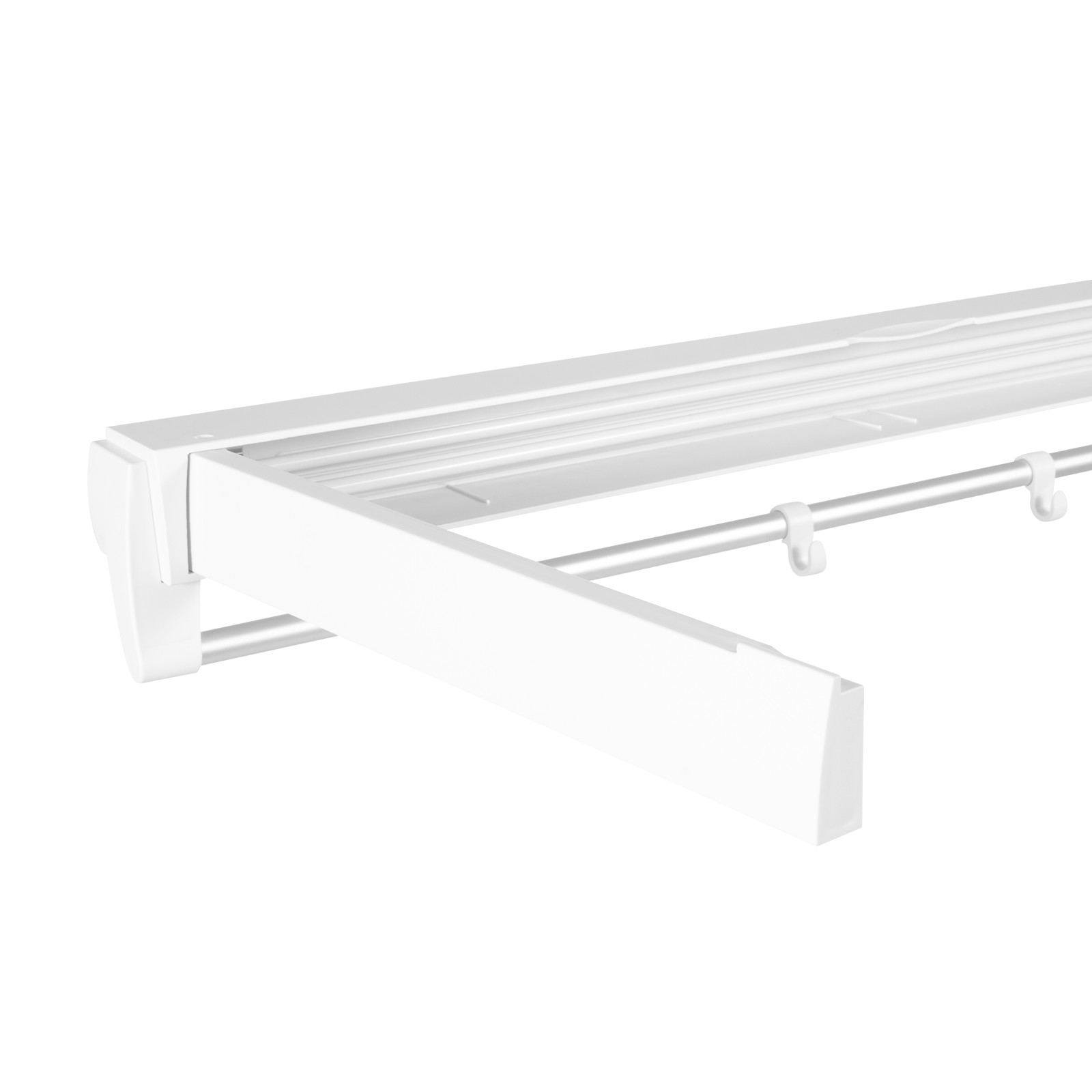 Wall-mounted Laundry Clothes Storage Drying Rack Retractable Dryer Hanger White