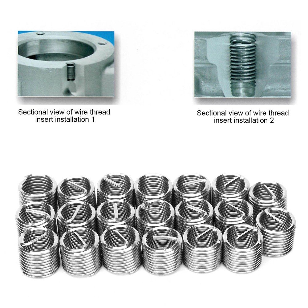 20Pcs Thread Repair M14x1.25 Spiral Circle Insert Reducer Nut Threaded Socket