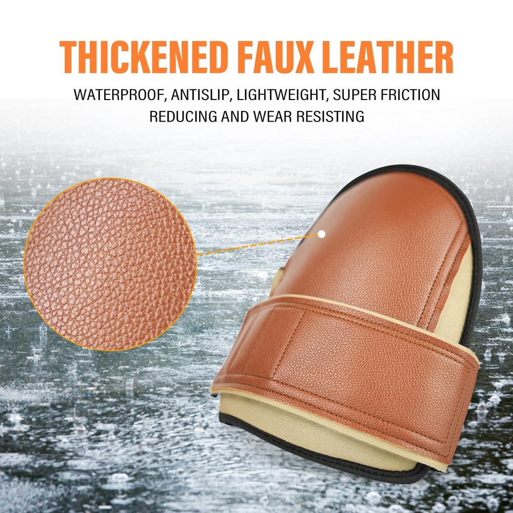 Safety Knee Pads for Work Super Soft Leather Knee Protector For Construction,...