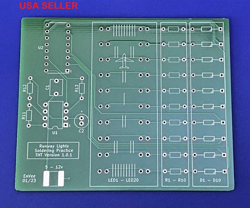 Practice Circuit Board Soldering Kit - Runway Lights