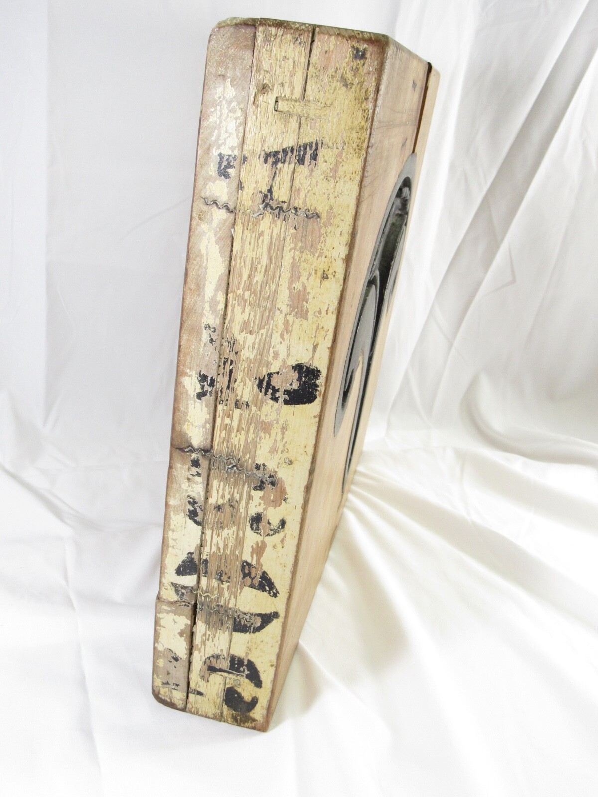 Antique Plaster Cast Molding Mold Wood Block Numbered Architectural Salvage