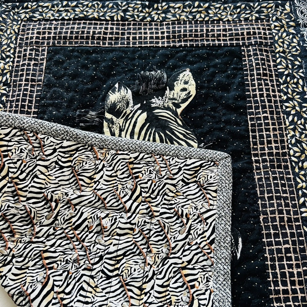 Handmade Wall Hanging Zebra Quilt.