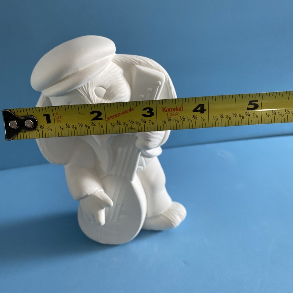 Ceramic Bisque Bunny Rabbit Playing Viola Ready To Paint For Easter