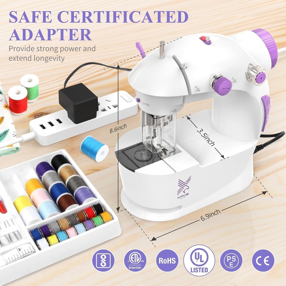 Beginner Sewing Machine with Safety Features & Fabric Bundles