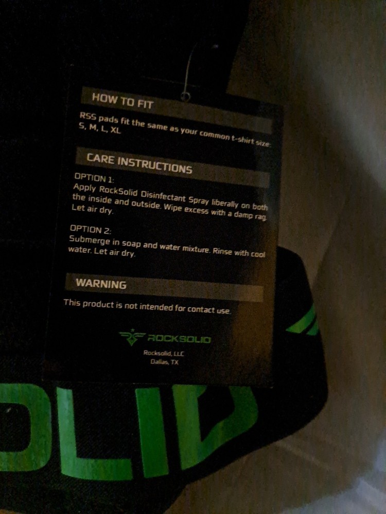 Rock Solid RSS Shoulder Pads Black/green. Small Size.