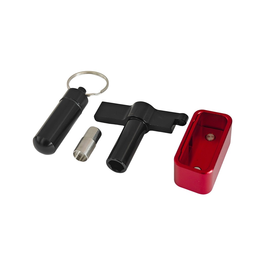 OBD2 Port Lock Anti-Theft Device Red Chrome Security Tool
