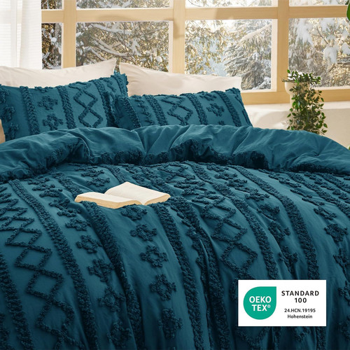 Bedsure Tufted Boho Comforter Set Queen Size - Queen, 16 - Teal - Elegant