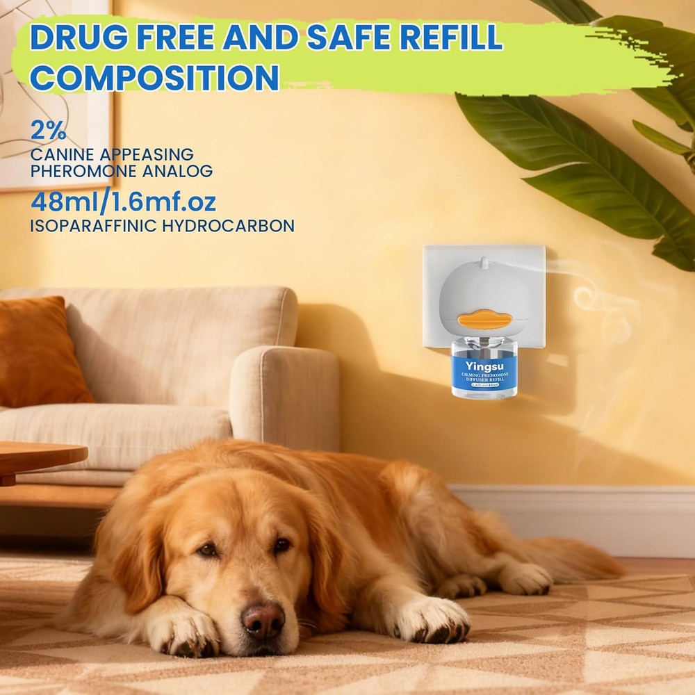 Dog Calming Diffuser, 6 in 1 Puppy Pheromones Calming Diffuser, Relaxing Pheromo