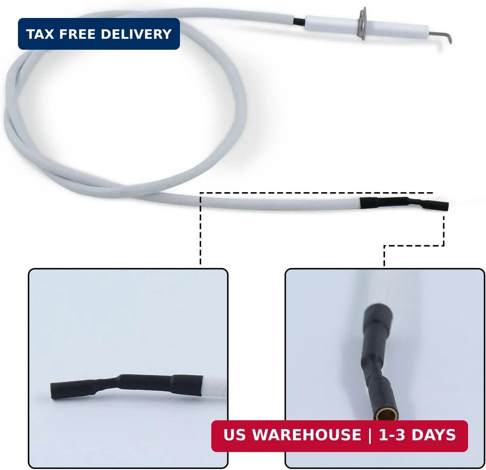 2 Pack Ceramic Igniter Electrode with 700 mm Ignition Spark Plug Wire Replacemen