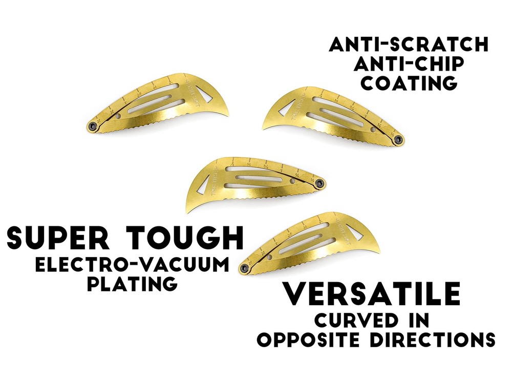 4 Pack - Light Tan Tactical Hair Clips, Multitool Snap Barrettes - Multi-Func...