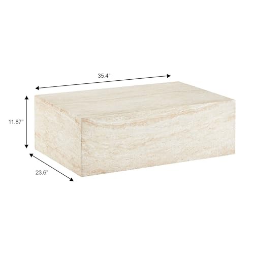 LEISUREMOD MAYA FIBERSTONE COFFEE TRAVERTINE RECTANGULAR ACCENT - Scratch & Dent