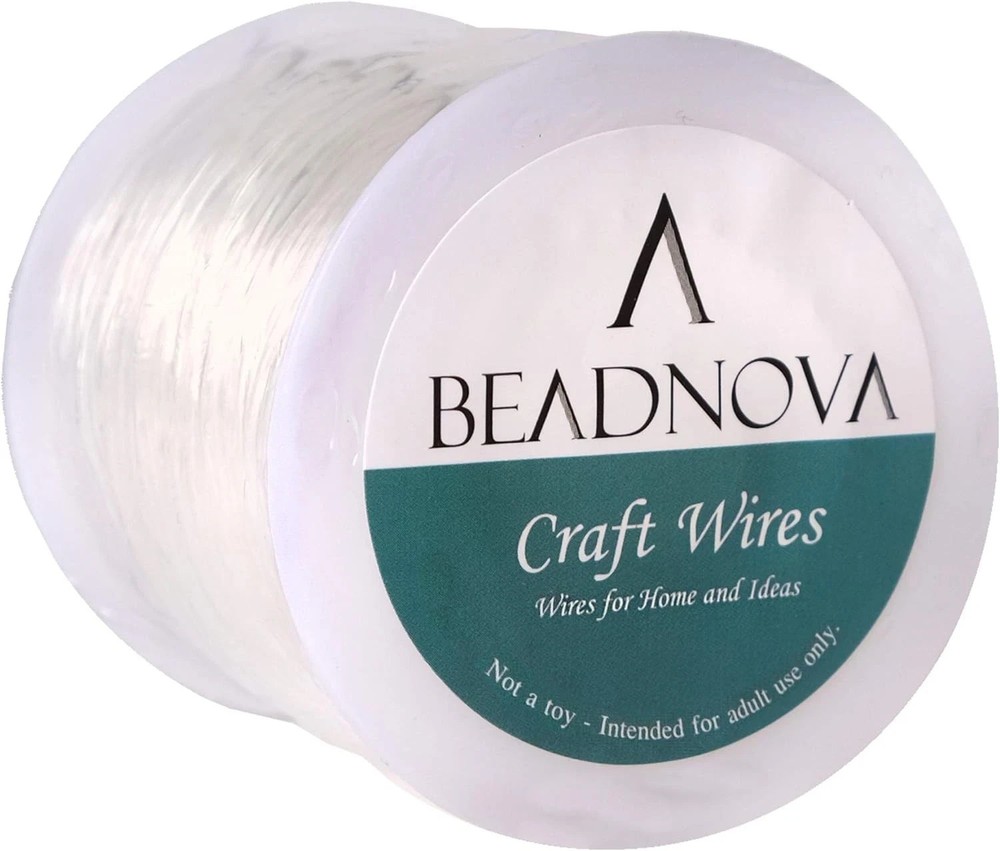 BEADNOVA 1mm Bracelet String Clear Craft Wire Stretch 1.0mm,