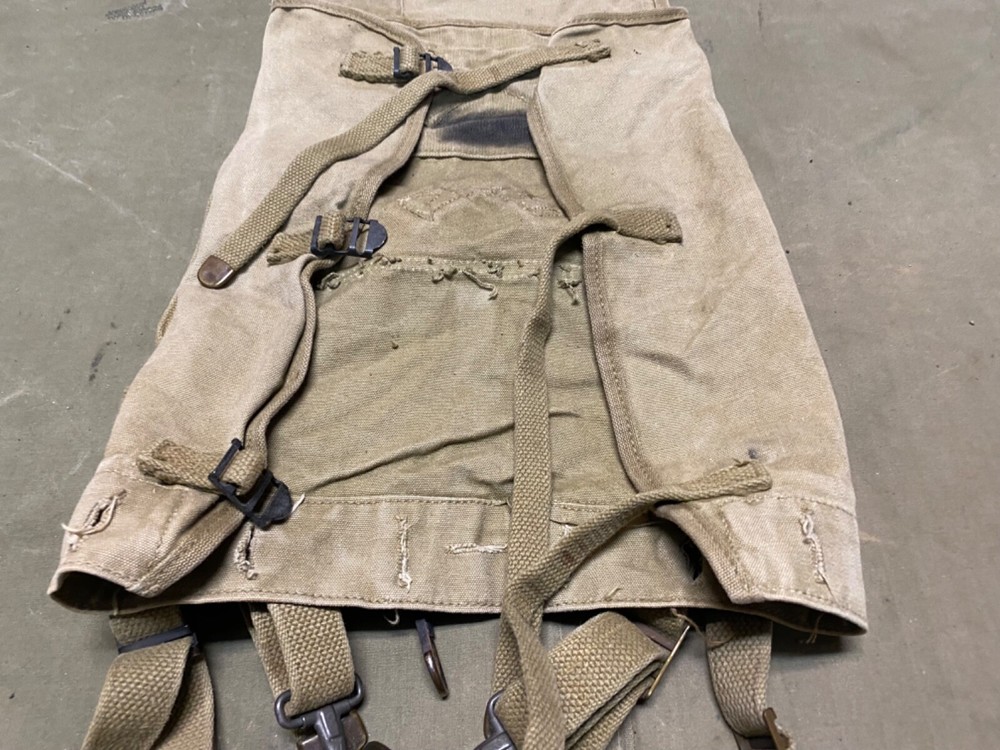 ORIGINAL WWII US ARMY M1928 COMBAT FIELD HAVERSACK BACKPACK-OD#3