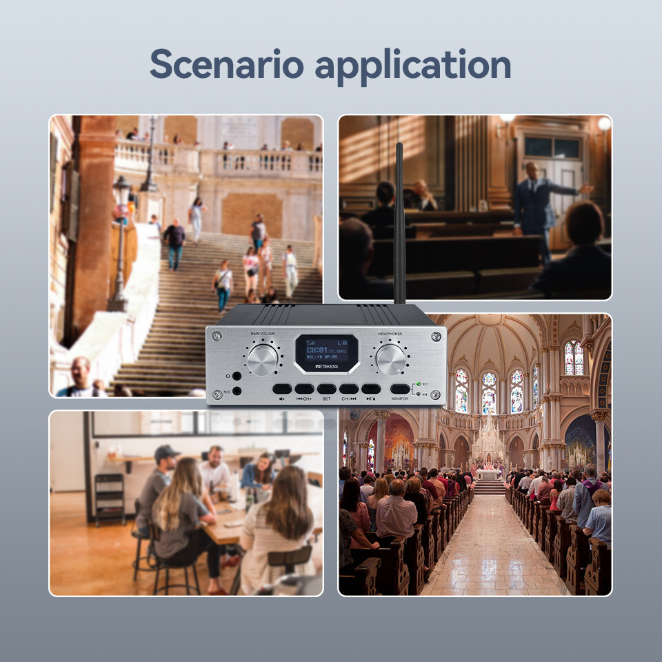 Retekess TT119 FM Multi-channel Transmitter Wireless Long Distance Translation