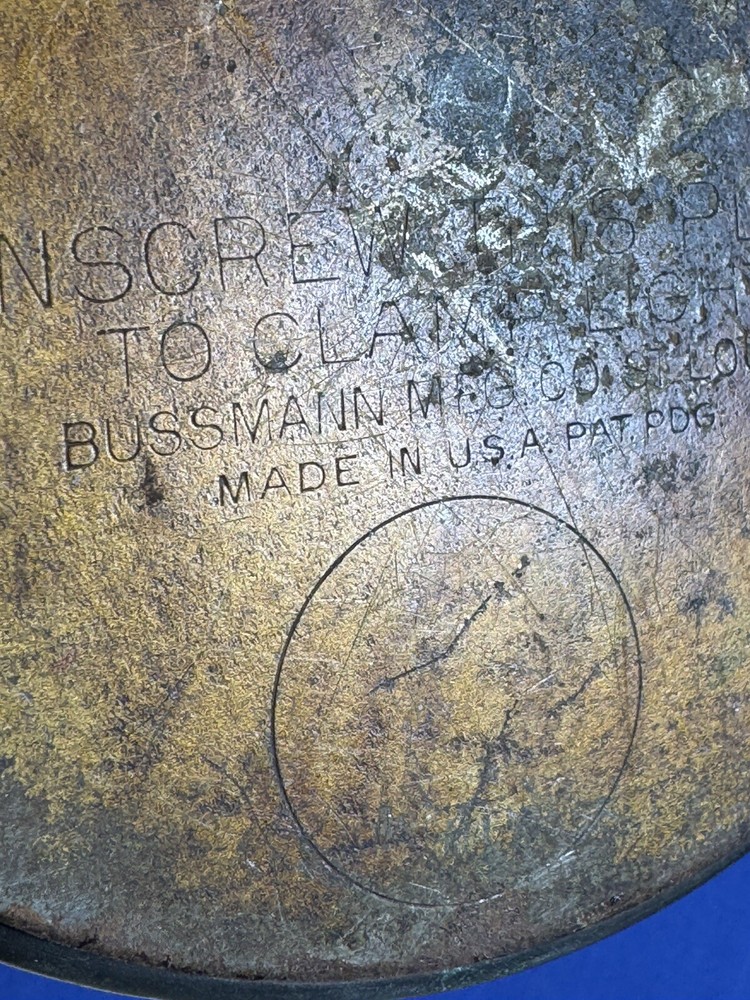 C.1925 Bussmann Wall or Ceiling Light w/ Etched Pattern, Articulating Socket