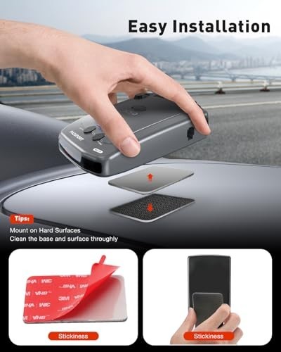 Radar Detector Dash Mount 2-Pack - Heat-Resistant, Adjustable, Secure Fit, Unobs