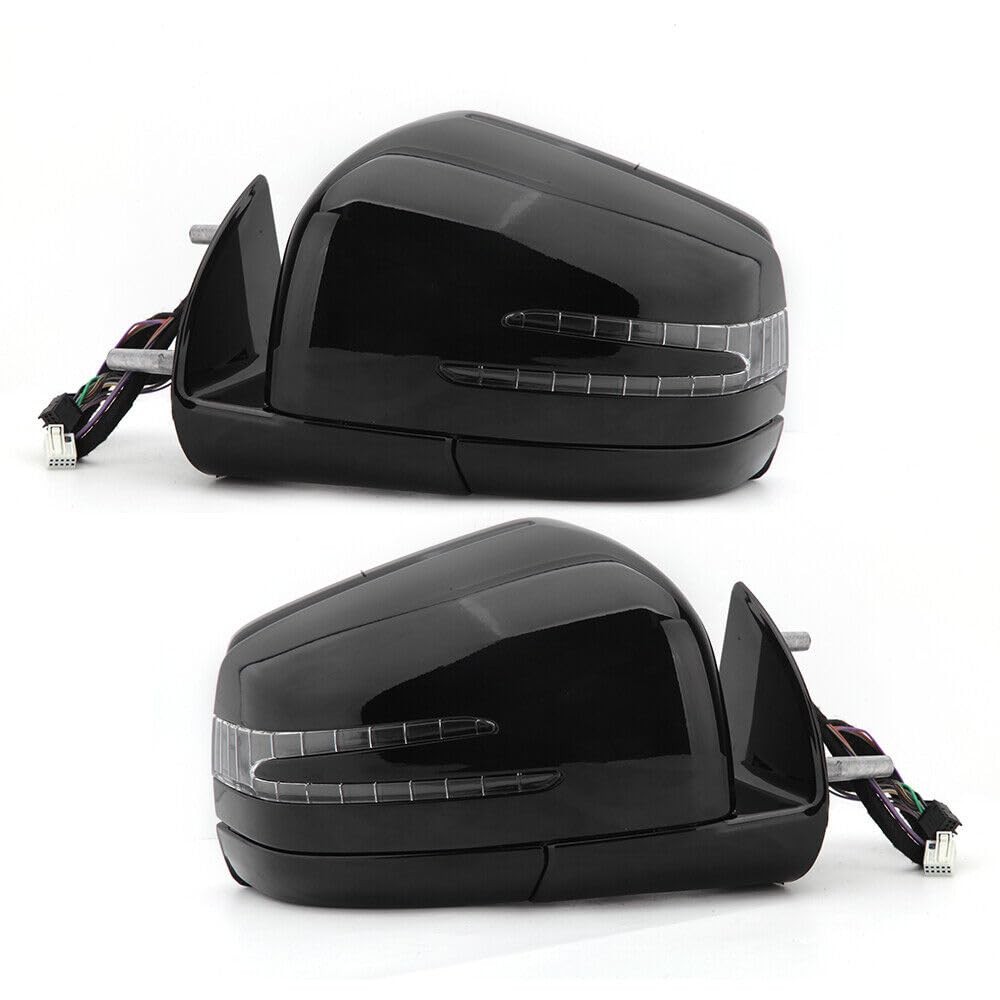 Pair Black Side Mirror Assembly For Mercedes Benz M GL Class ML63 ML350 W164