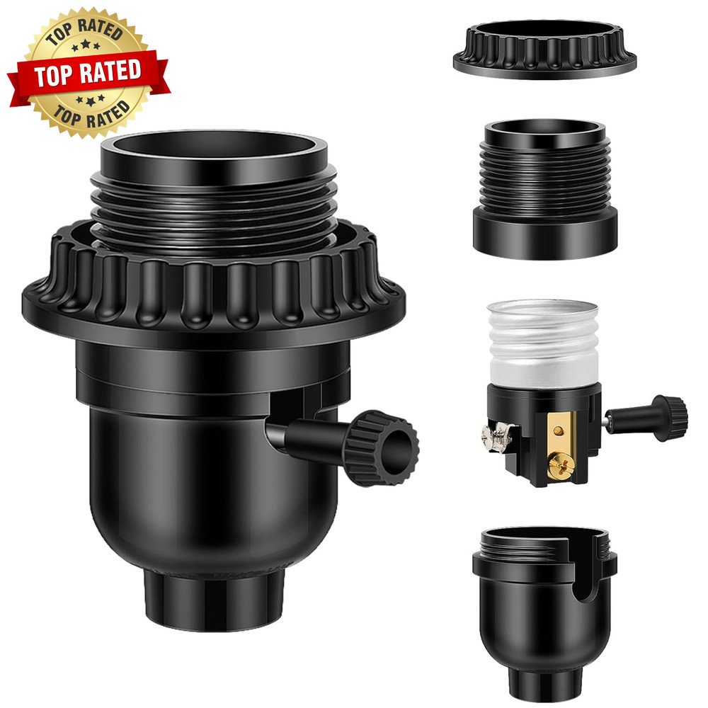 UL Listed E26 Light Socket Threaded Lamp Socket Replacement with On/Off Switch M