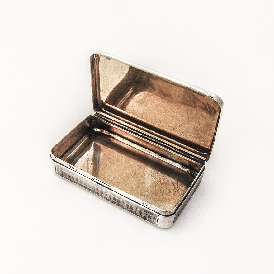 Snuff Box Engine Turn Decorations Coin Silver Gorham Silversmiths 1870