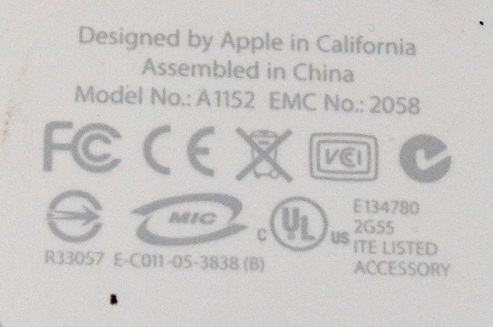 Apple Wired USB Mighty Mouse, 18" Cable *Used* A1152