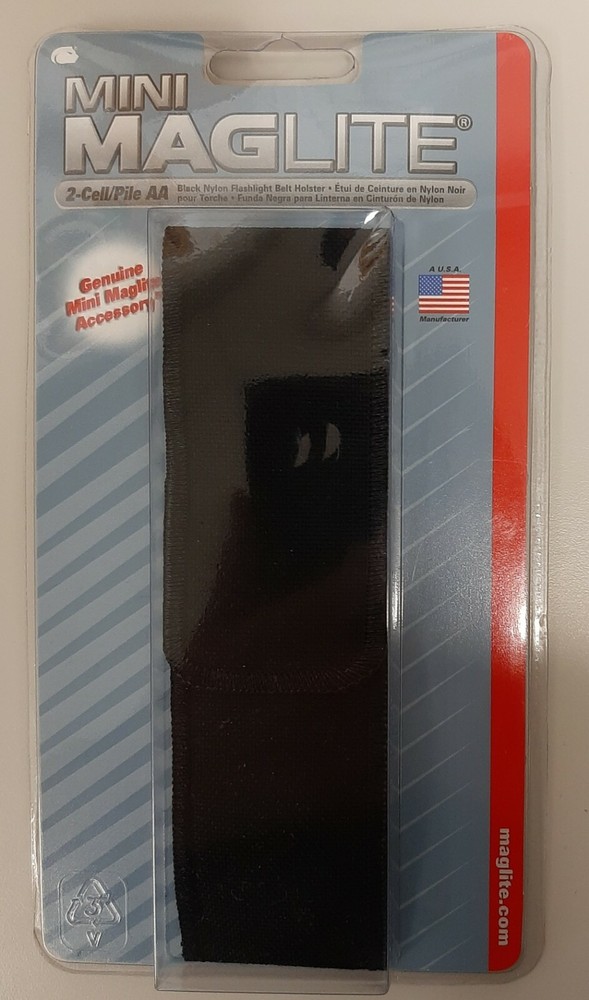 Mini Maglite Nylon Holster AM2A056 Hook & Loop Flap, Black