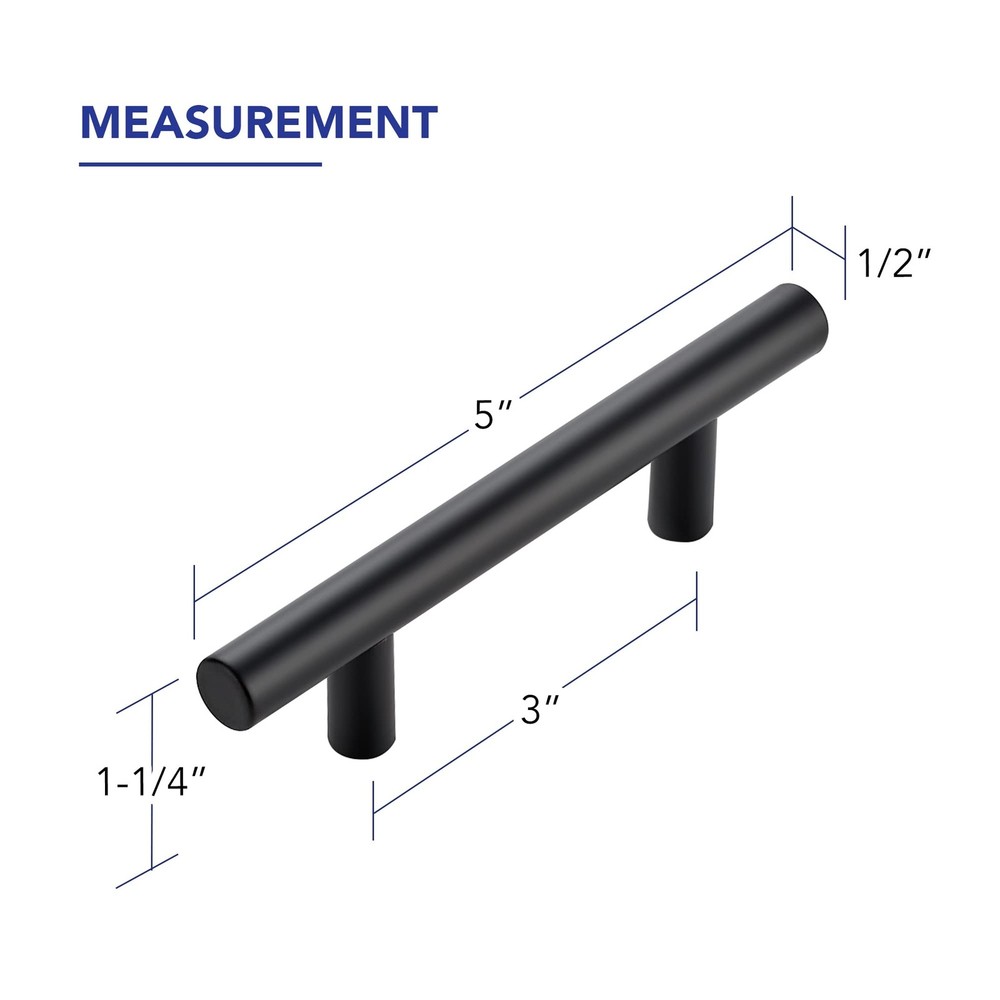 10 Pack Cabinet Handles Kitchen Knobs Matte Black Cabinet Pulls Stainless Steel