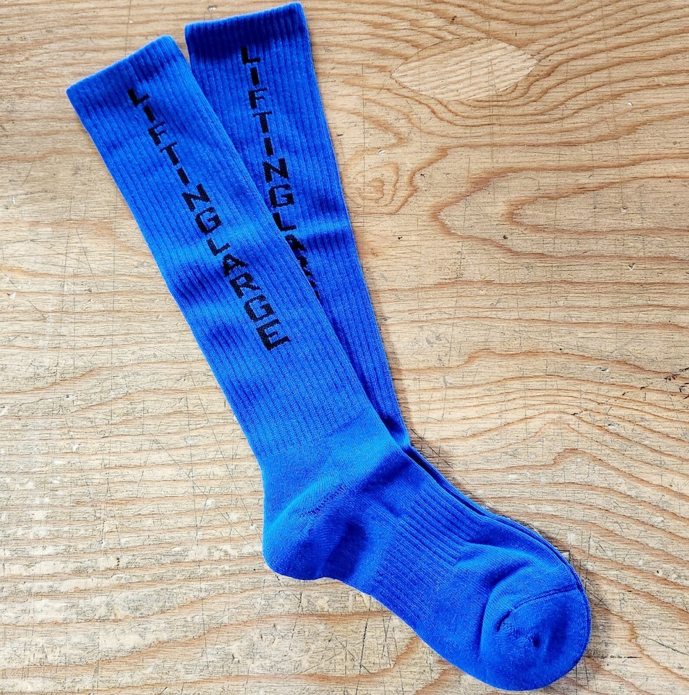 Blue High Performance Knee High Deadlift Socks
