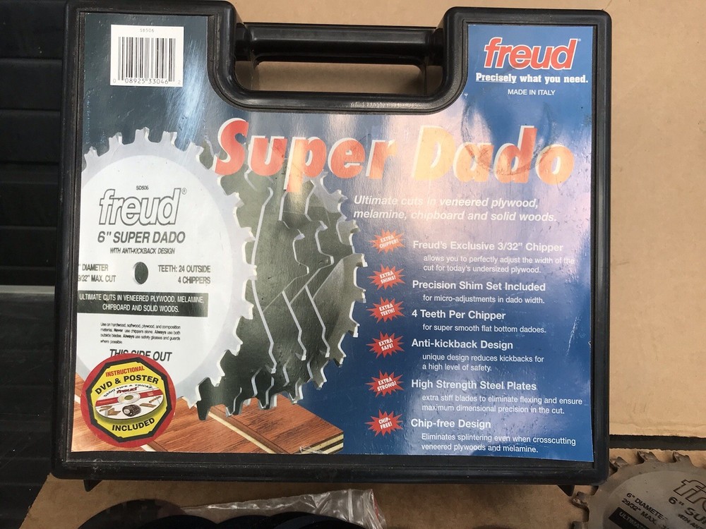 Freud 6” Super Dado Blade Set w/ Carrying Case Model SD506