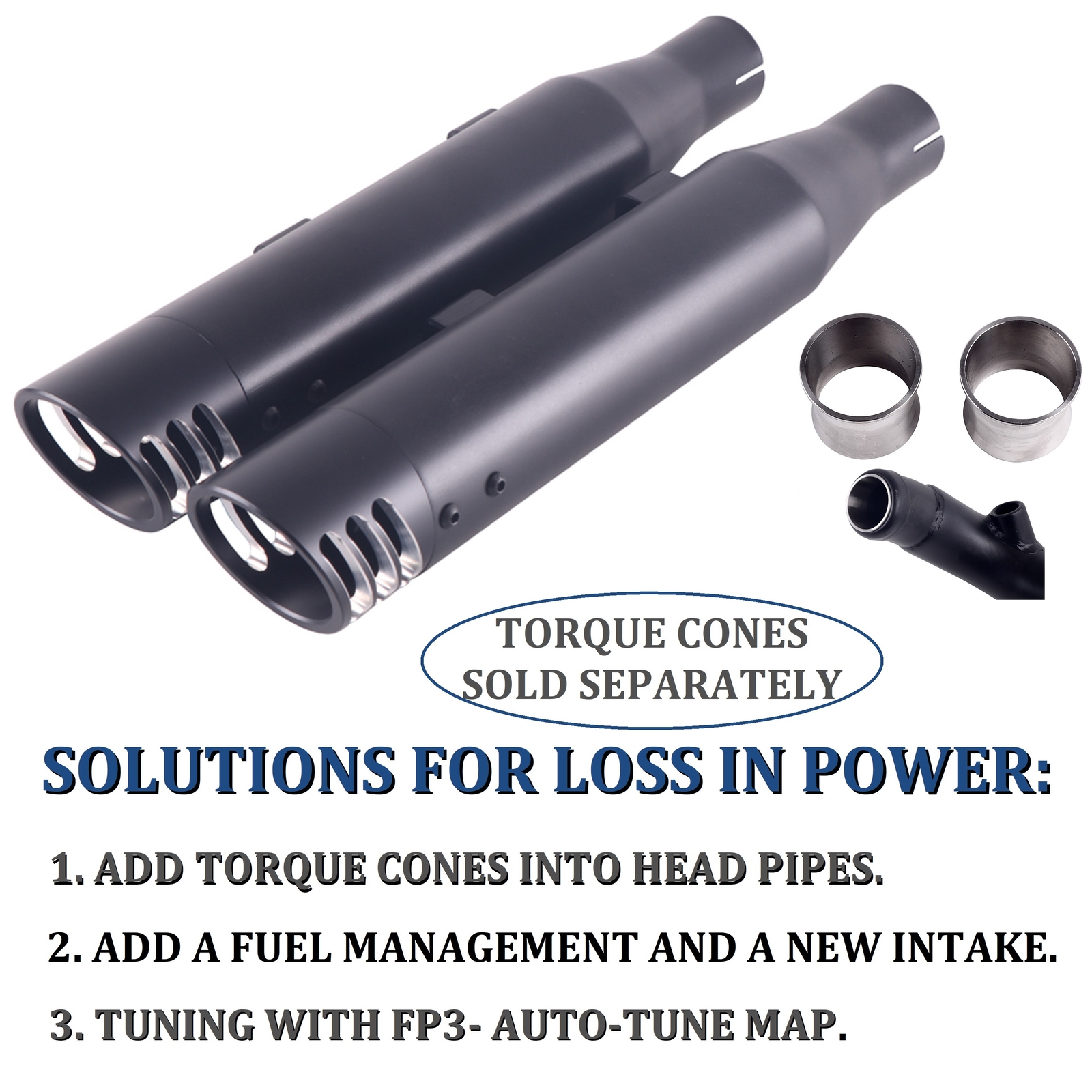 SHARKROAD 3" Black Slip-on Mufflers Exhaust for Harley 14-21 Sportster XL 883