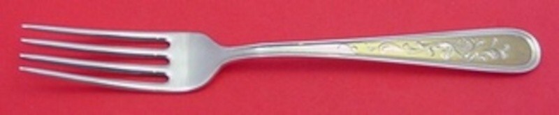 Golden Calvert Engraved by Kirk Sterling Silver Regular Fork 7 3/8" Flatware