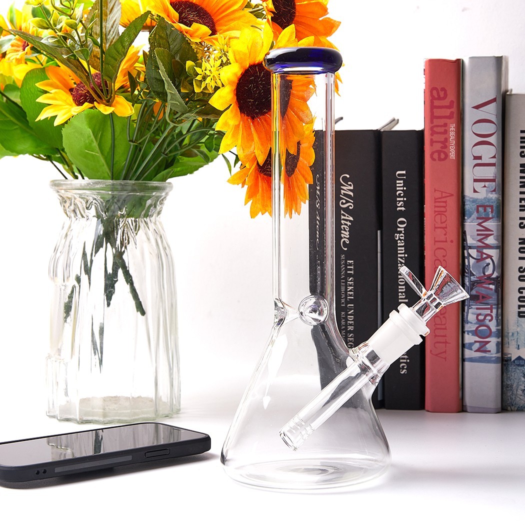 10" Heavy Duty Glass Bong Glass Water Pipe Smoking Tobacco Pipe Beaker 14MM Bowl