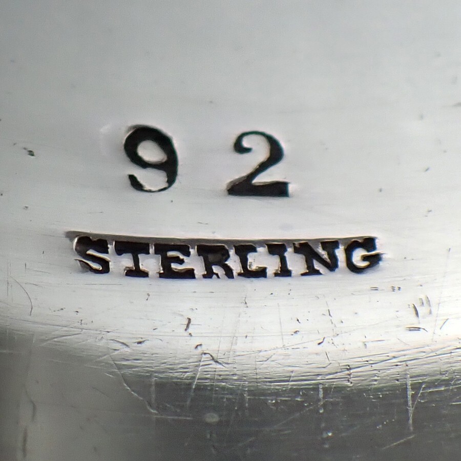 Bright Cut Engraved Napkin Ring Sterling Silver Mono BB