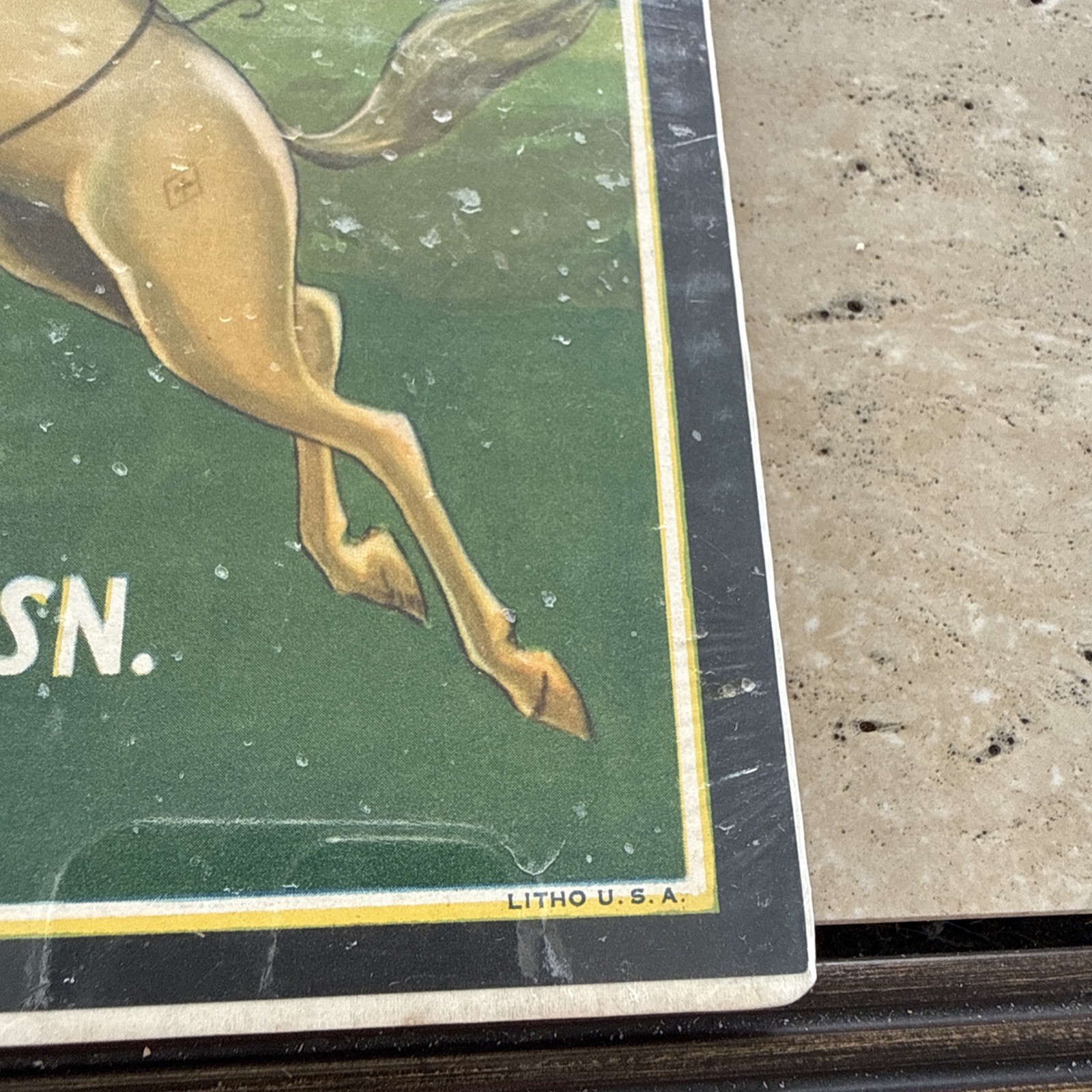 Original Vintage Florida Cowboy Citrus Crate Label Kissimmee Growers Horse Art