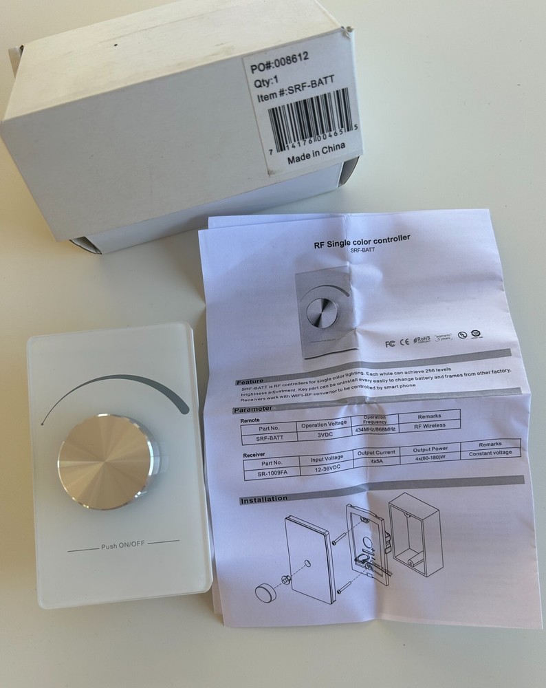 American Lighting Wall Control SRF-BATT