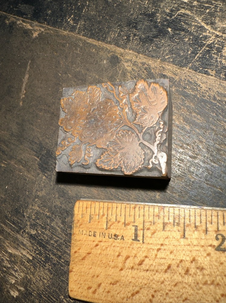 Printing Block “ Beautiful Grape Cluster “ Copper Face, Nice Image!￼