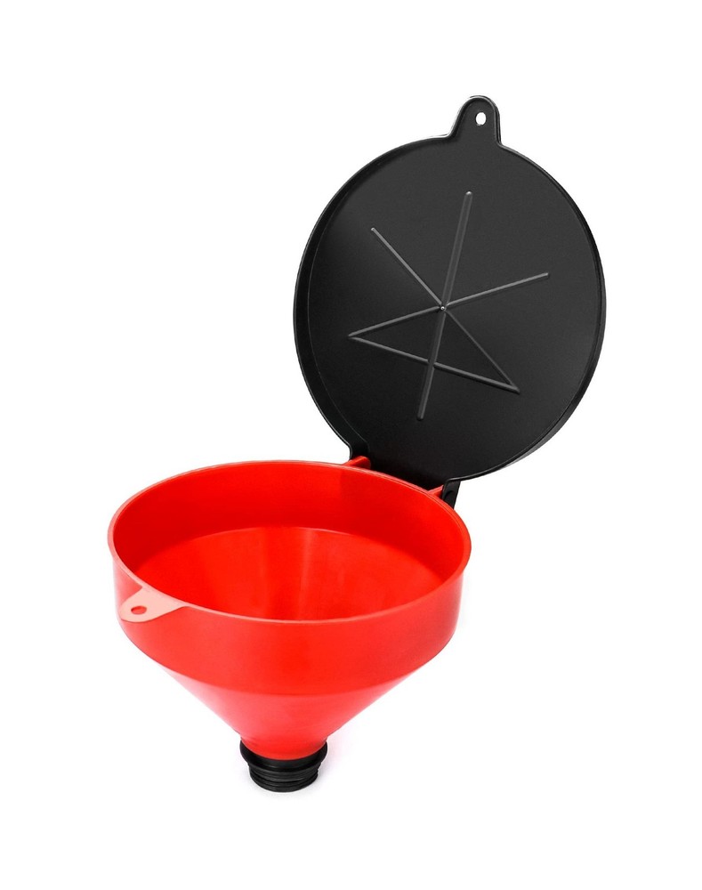 QWORK 4 Quart Lockable Drum Funnel with Removable Screen Filter, 2" BSP Adapt...