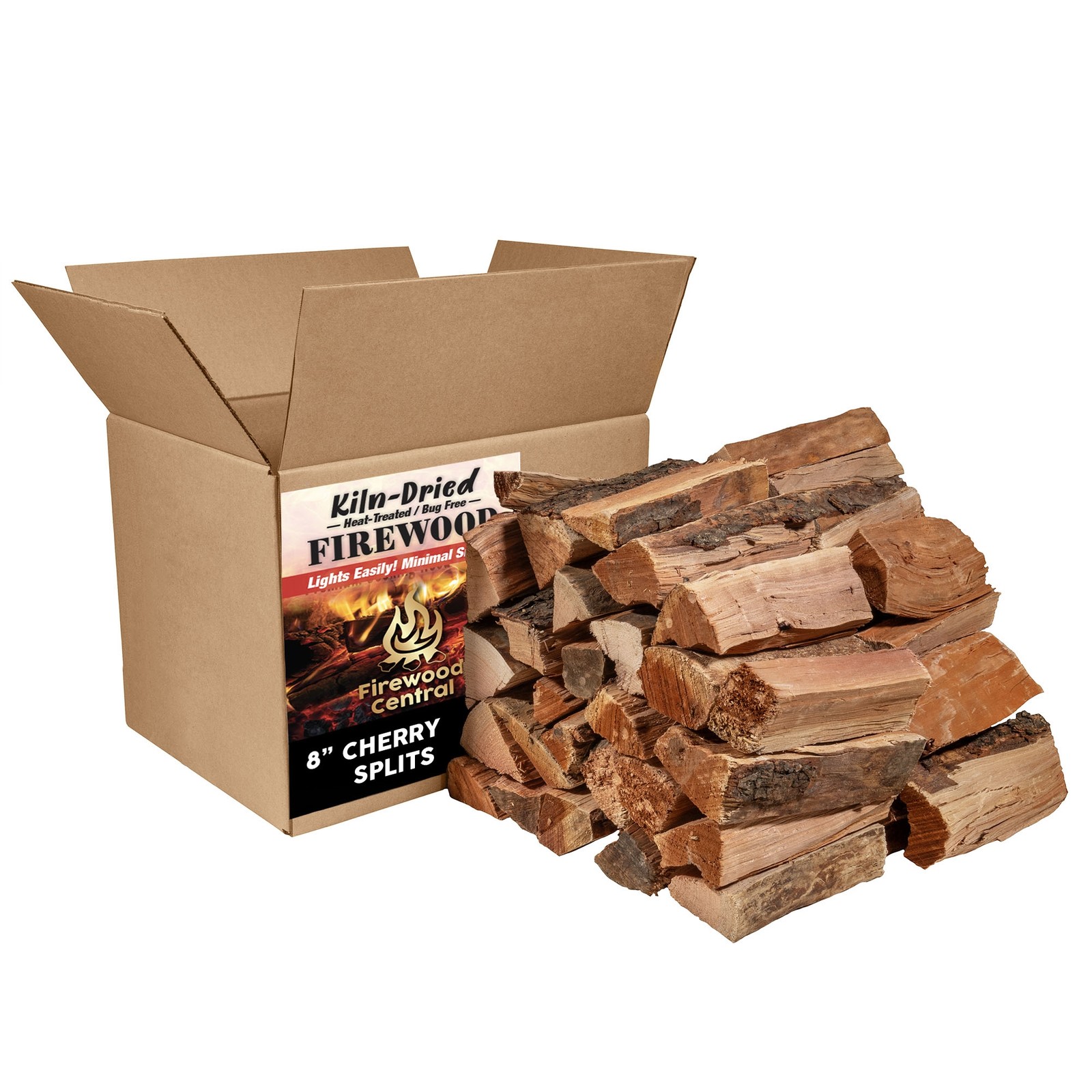 Firewood Central Kiln-Dried Cherry Wood – 8” Splits (30-35 Splits)