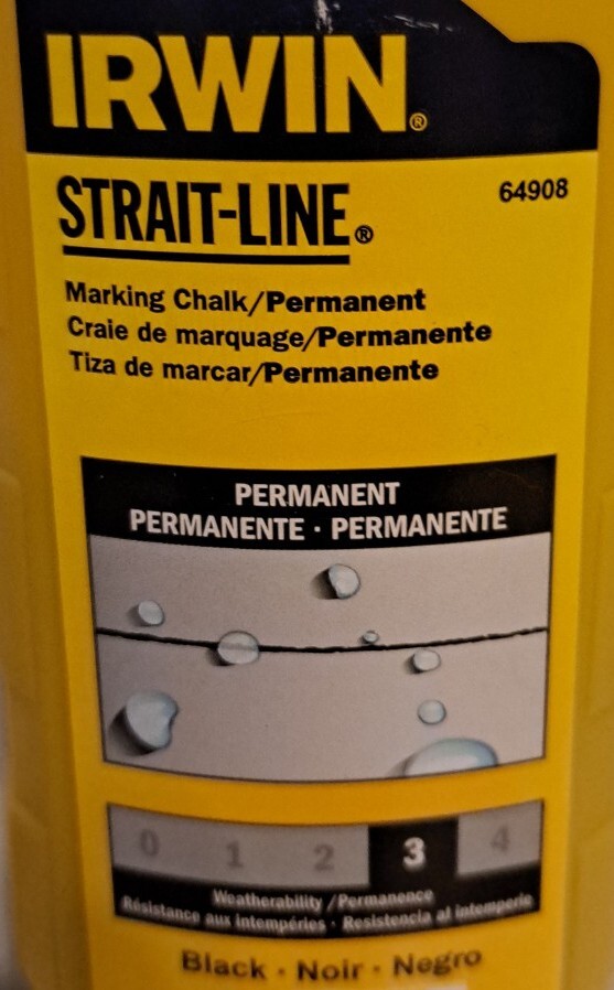 Irwin Strait-Line® Permanent Staining Marking Chalks 8 oz Black 64908