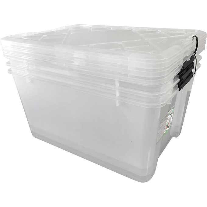 1X Greenmade Instaview 45-Quart Clear Multi-Use Storage Tote Stackable (3-pack)