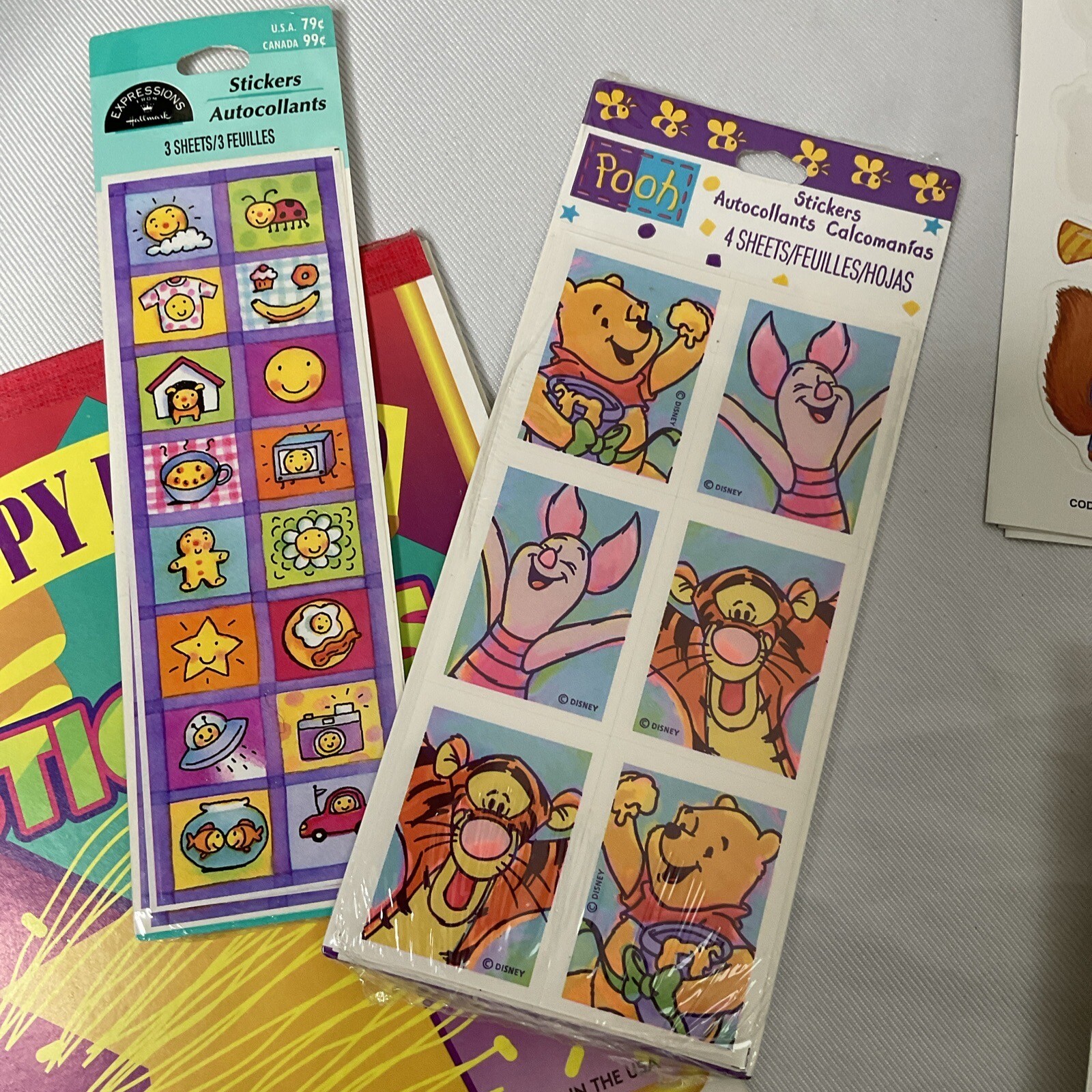 Lots Of Mixed Stickers New Old Stock And Partials Pooh Snoopy George Jungle