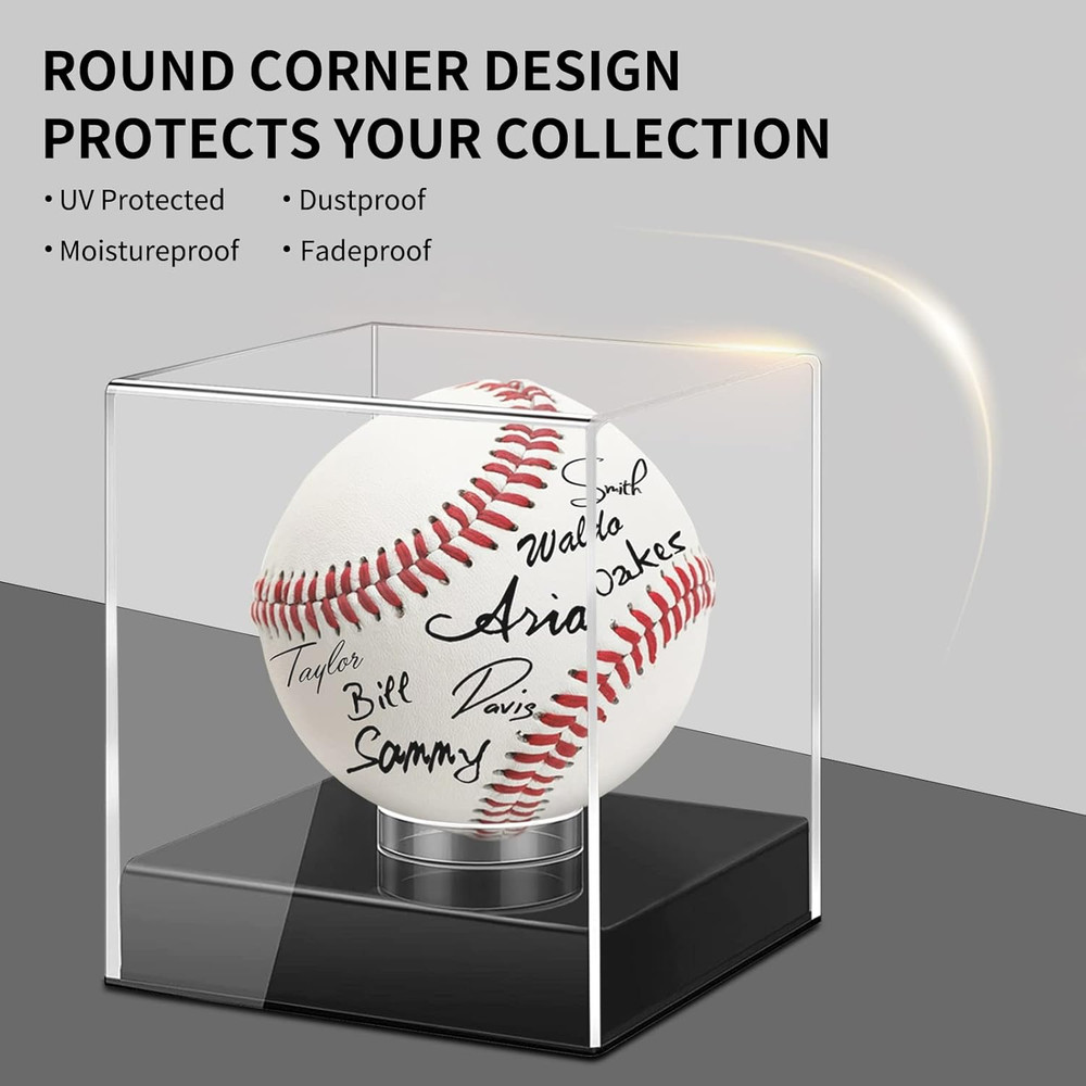 Acrylic Baseball Case for Display - UV Protected Baseball Display Cube, Autograp