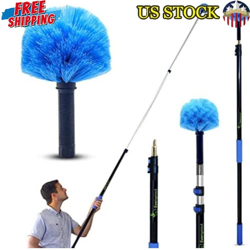 Cobweb Duster Extension Pole 5-12 Ft Lightweight Sturdy Spider Web Cleaner New