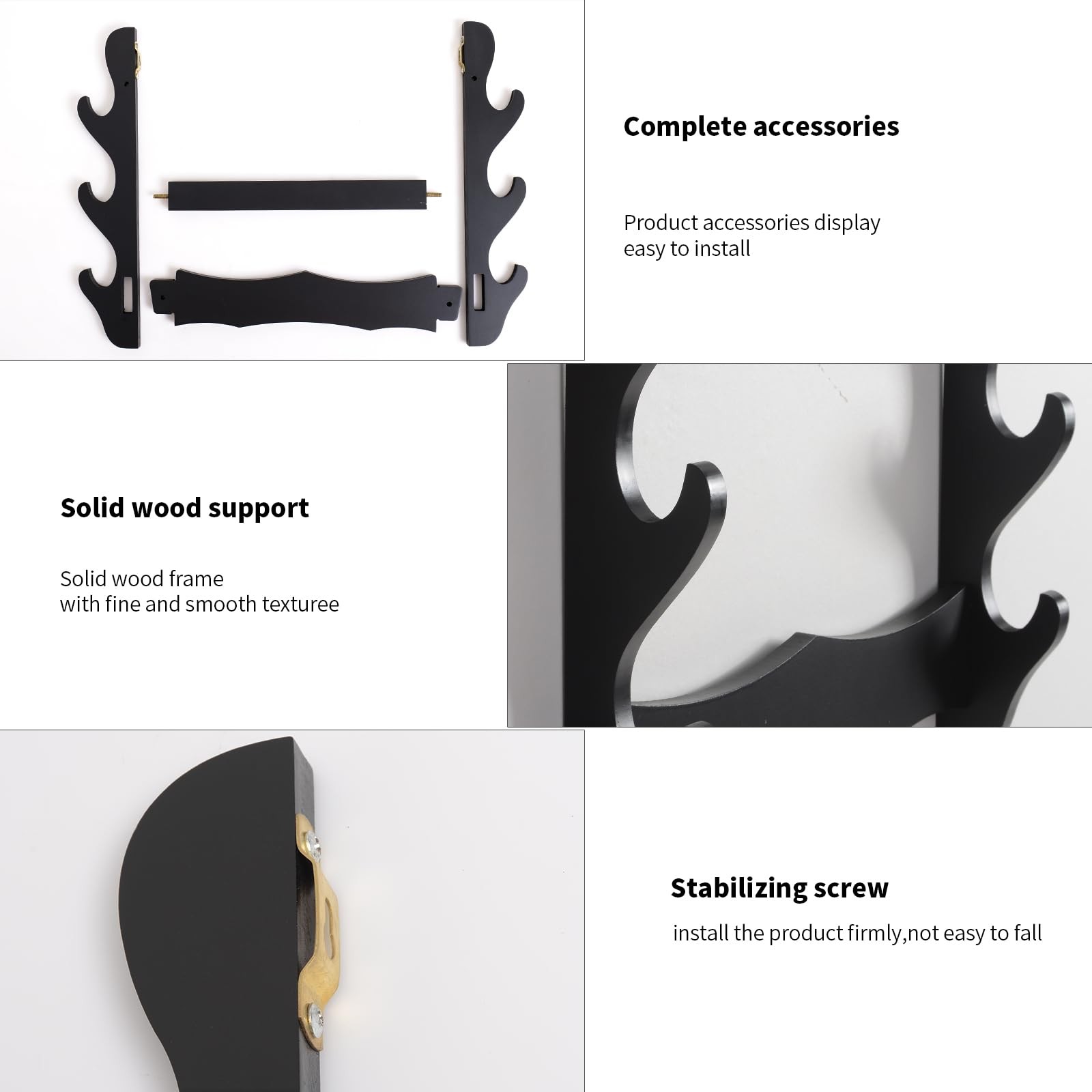 Katana Wall Holder-Sword display wall mount-Wood 3 set -Load capacity of 50 p