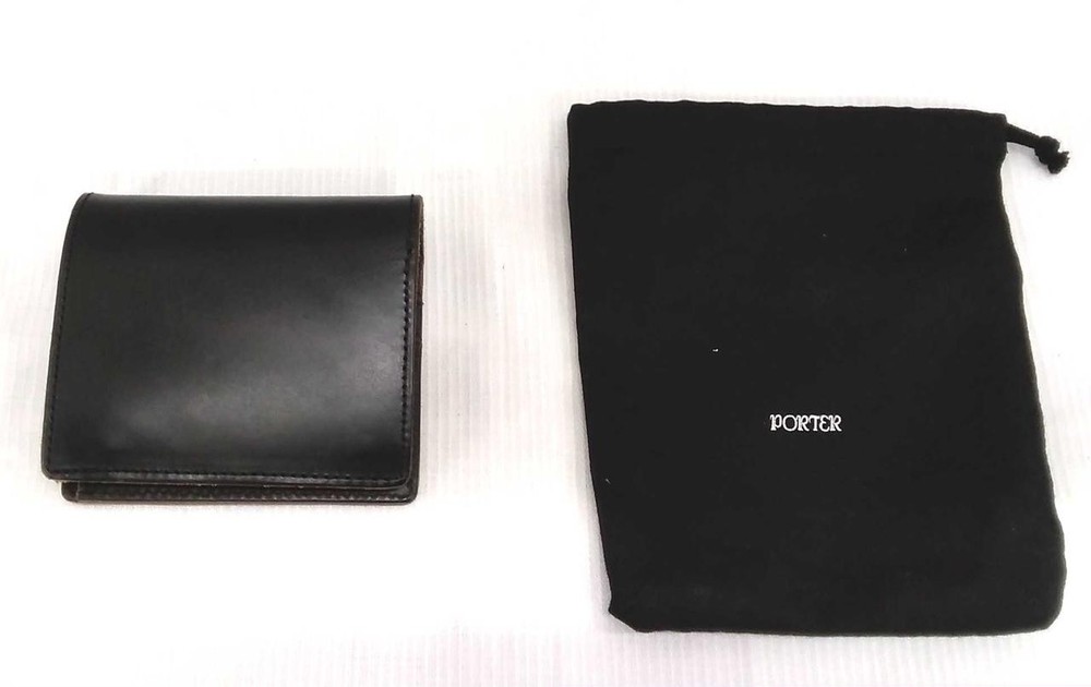 Porter Black Leather Bifold Wallet