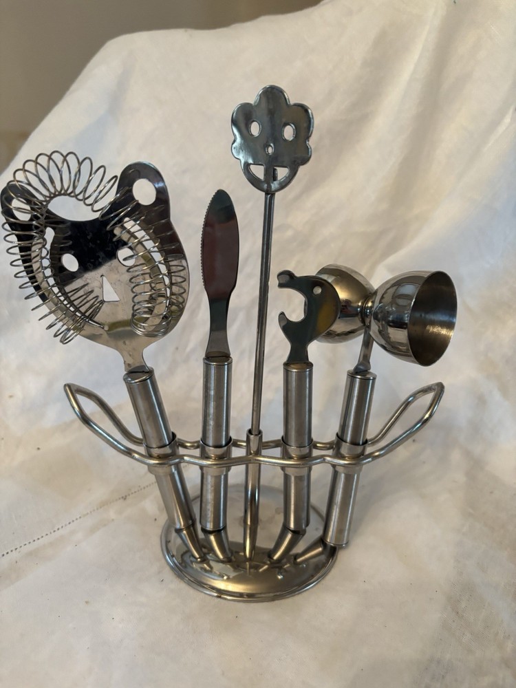 Godinger Bar Tool Set, Whimsical Theme/faces