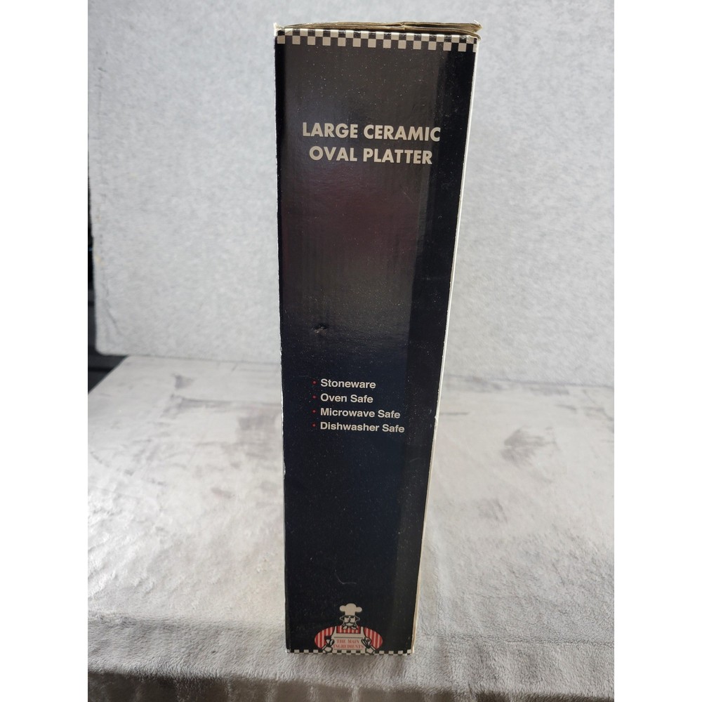 The Main Ingredients Large Ceramic Oval Solid White Platter Stoneware