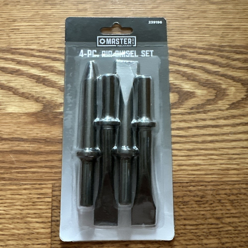 New! Master Mechanic Air Chisel Set 4-Pc Punch, Splitter, Weld Buster & Chisel