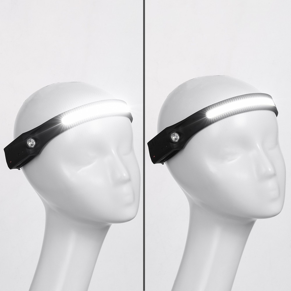 2PC COB LED Headlamp Headlight Band Torch Flashlight USB Rechargeable Waterproof