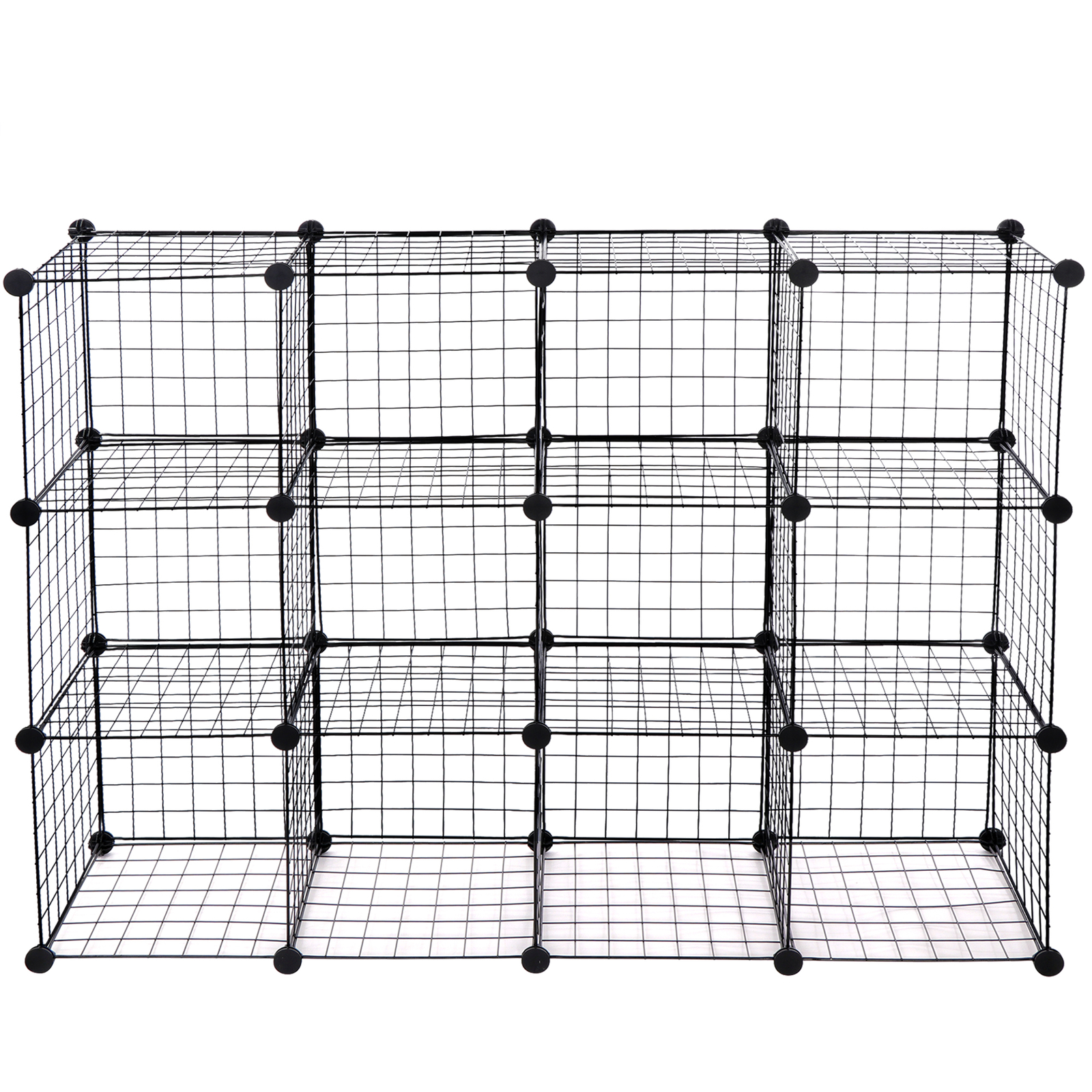 Wire Cube Storage Organizer Shelving 12-Cube Wire Shelves Rack Modular Bookshelf